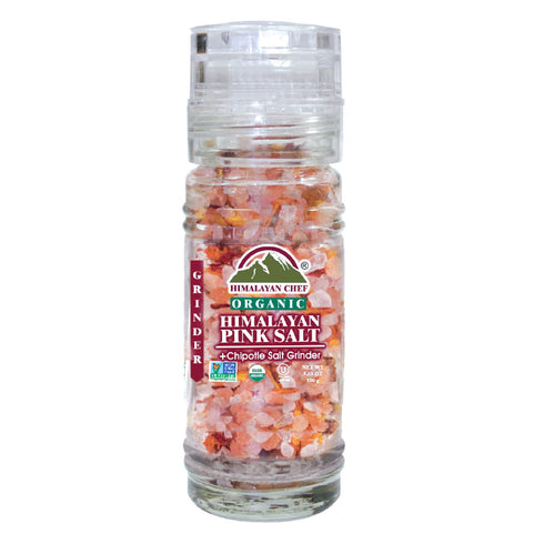 Himalayan Chef Organic Chipotle With Himalayan Pink Salt-Glass Grinder - 0.22 lbs